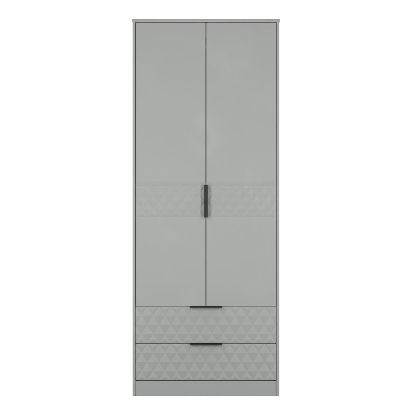 Harlequin Tall Wardrobe Grey 2 Drawers 197cm