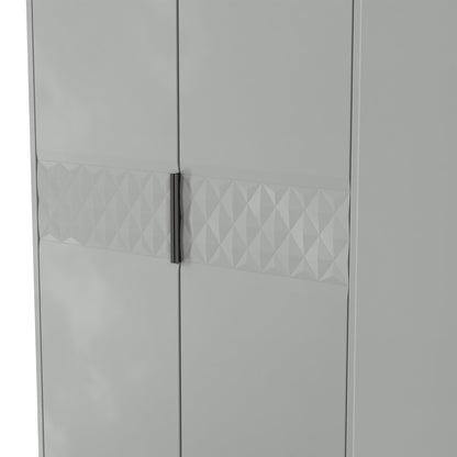 Harlequin Tall Wardrobe Grey 2 Drawers 197cm