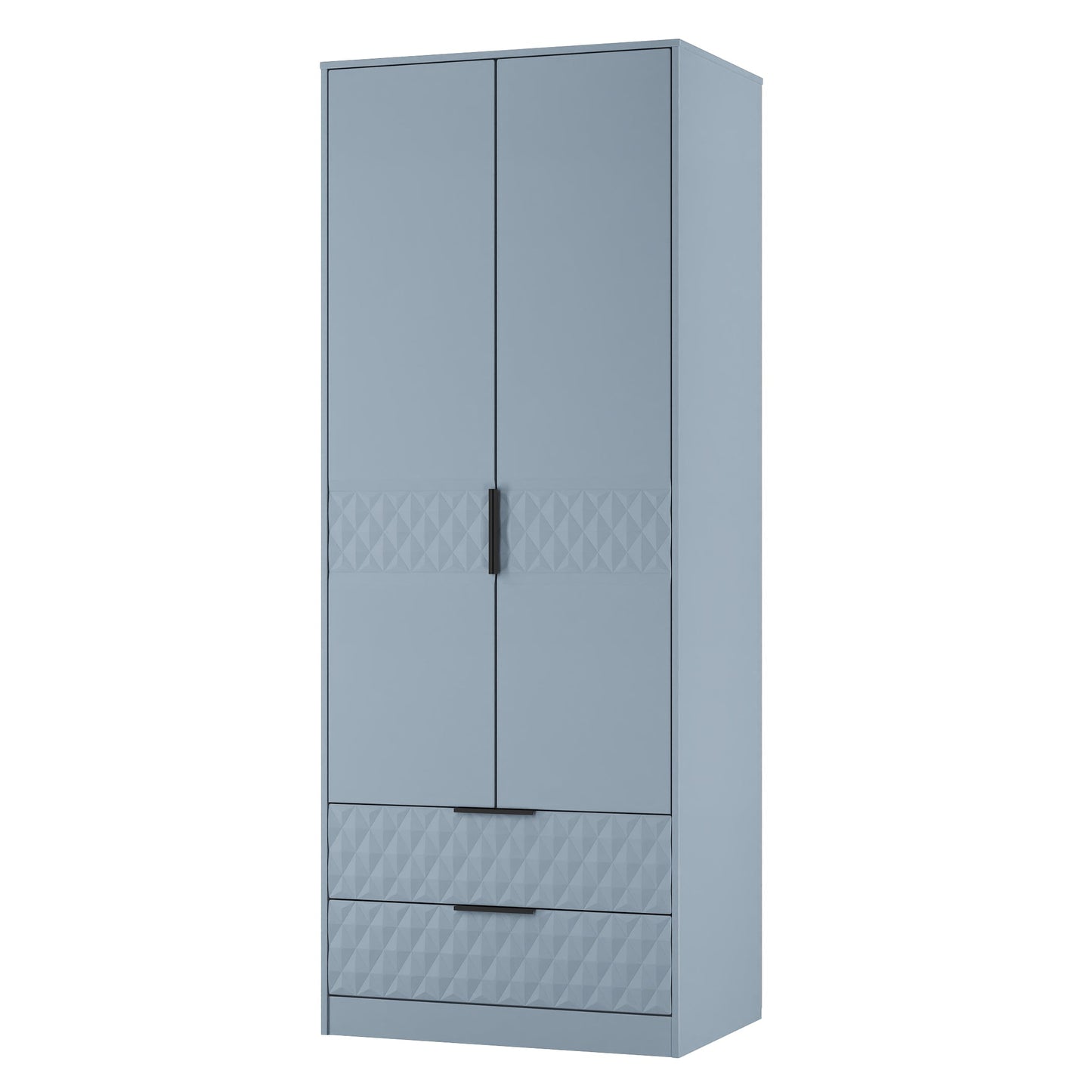 Harlequin Tall Wardrobe Light Blue 2 Drawers 197cm