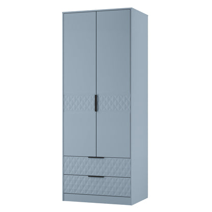 Harlequin Tall Wardrobe Light Blue 2 Drawers 197cm