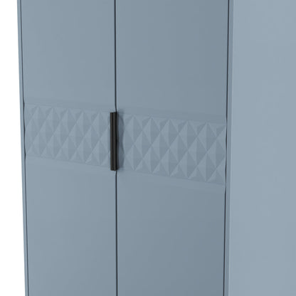Harlequin Tall Wardrobe Light Blue 2 Drawers 197cm