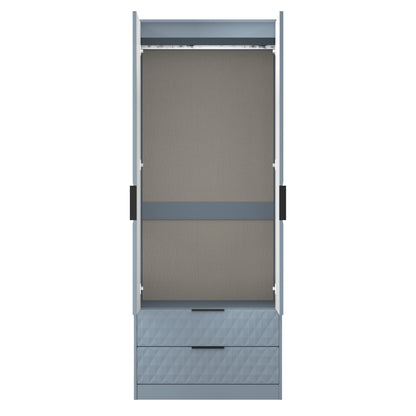 Harlequin Tall Wardrobe Light Blue 2 Drawers 197cm