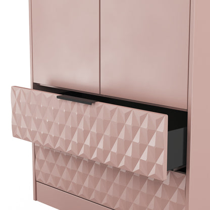 Harlequin Tall Wardrobe Pink 2 Drawers 197cm