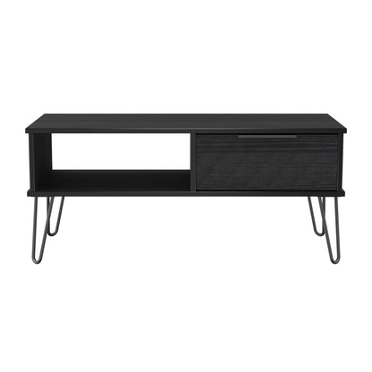 Harlequin Coffee Table Black 1 Shelf 1 Drawer 92cm
