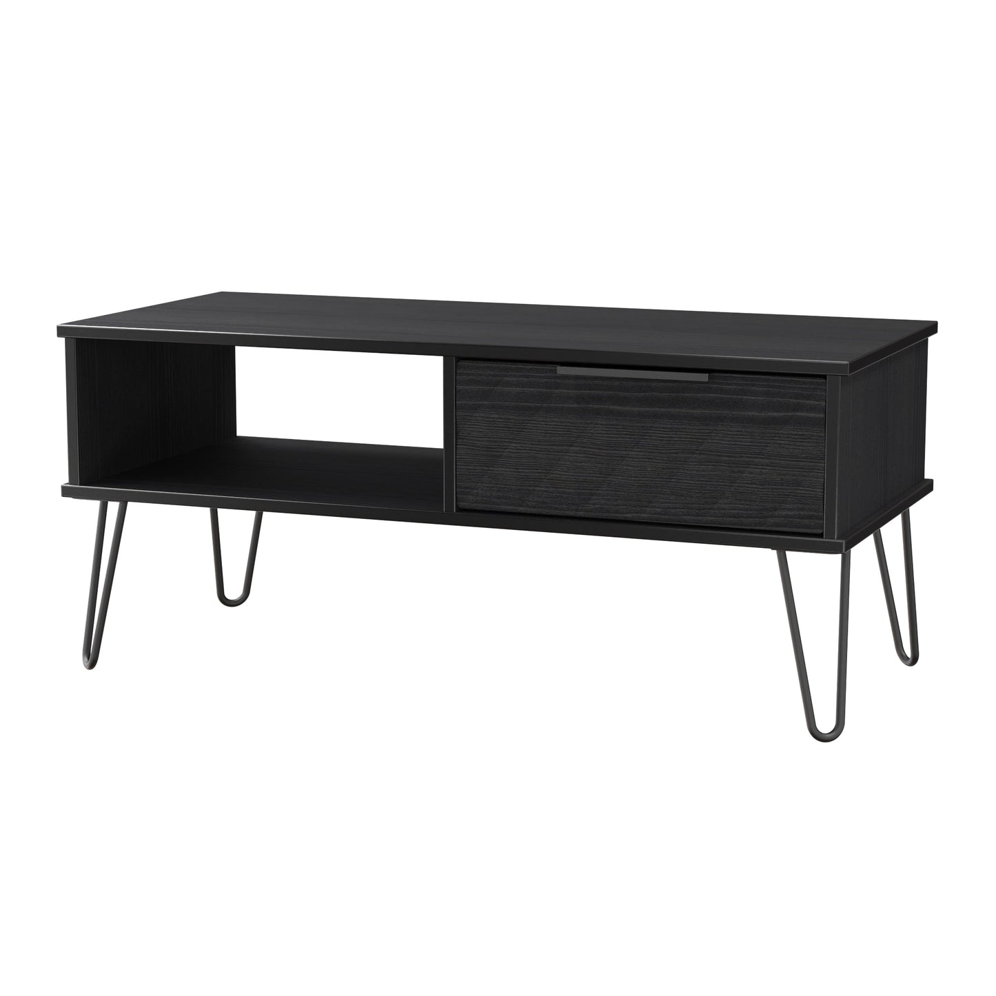 Harlequin Coffee Table Black 1 Shelf 1 Drawer 92cm