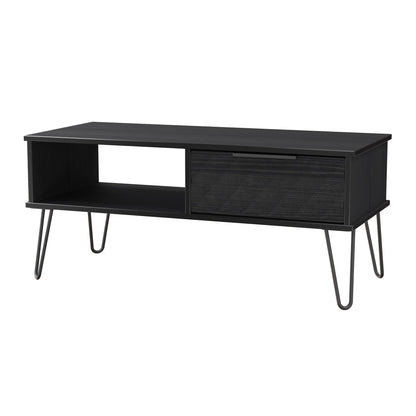 Harlequin Coffee Table Black 1 Shelf 1 Drawer 92cm