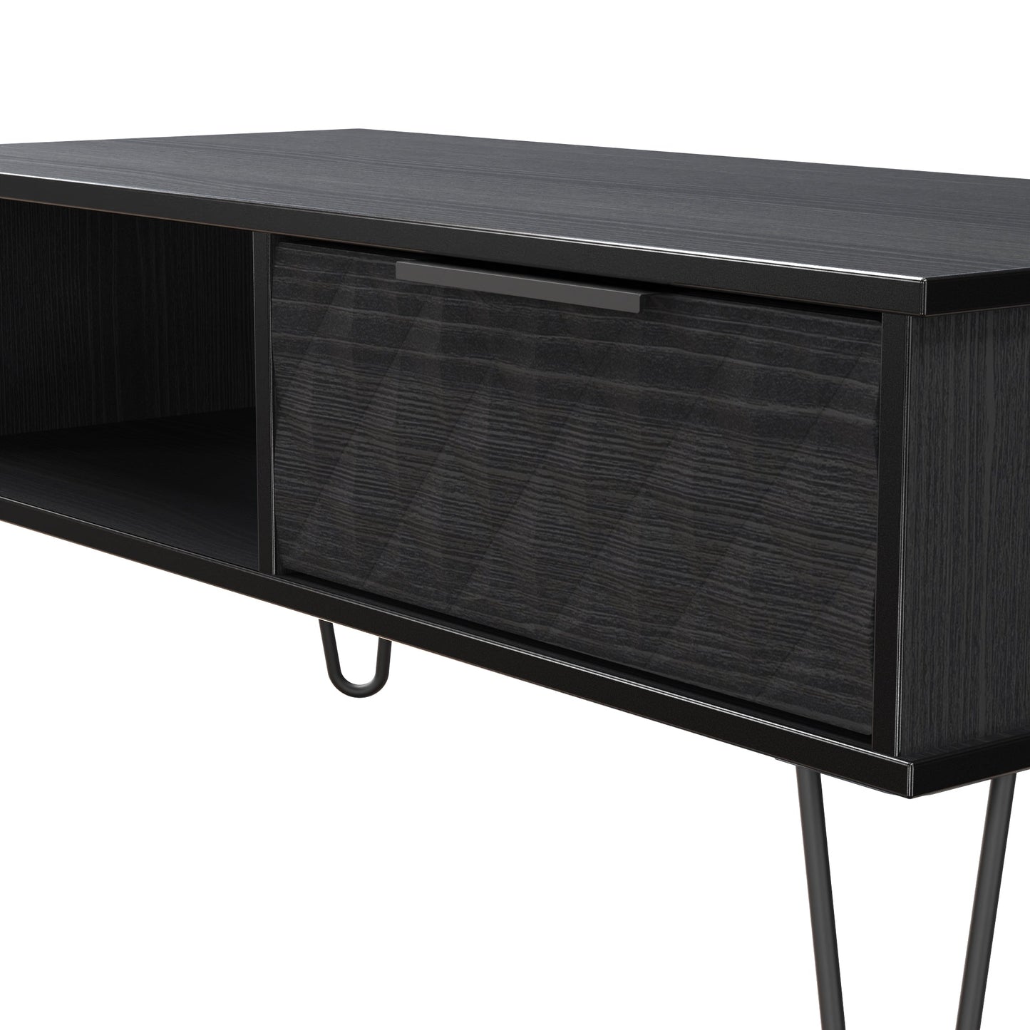 Harlequin Coffee Table Black 1 Shelf 1 Drawer 92cm