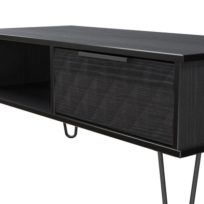 Harlequin Coffee Table Black 1 Shelf 1 Drawer 92cm
