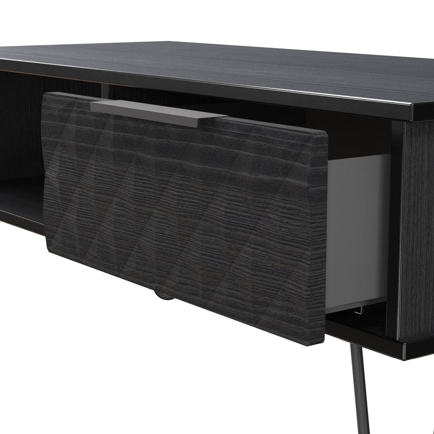 Harlequin Coffee Table Black 1 Shelf 1 Drawer 92cm