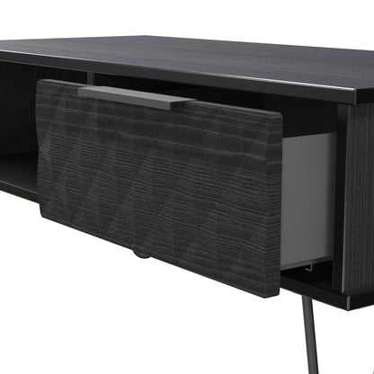 Harlequin Coffee Table Black 1 Shelf 1 Drawer 92cm