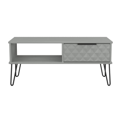 Harlequin Coffee Table Grey 1 Shelf 1 Drawer 92cm