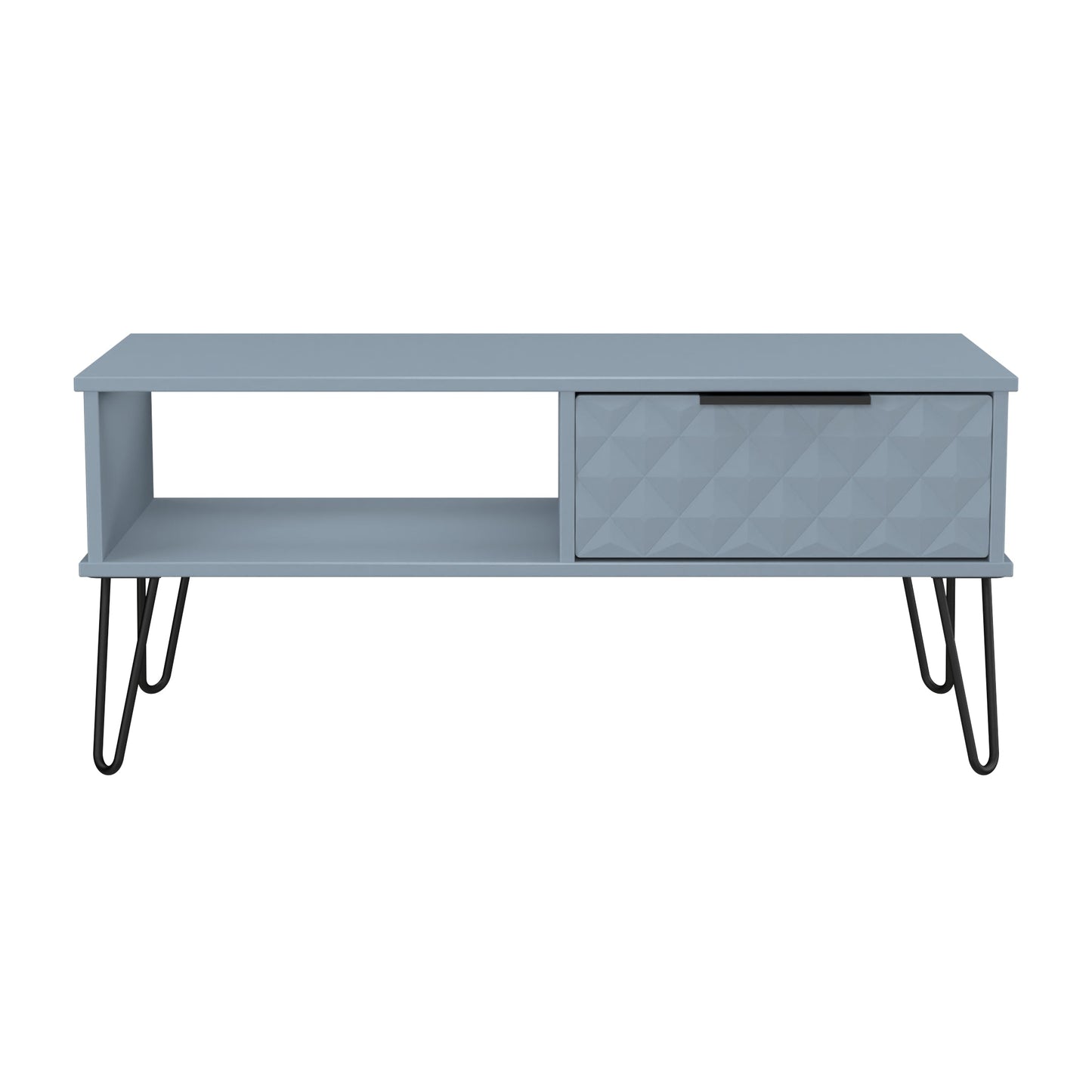Harlequin Coffee Table Light Blue 1 Shelf 1 Drawer 92cm