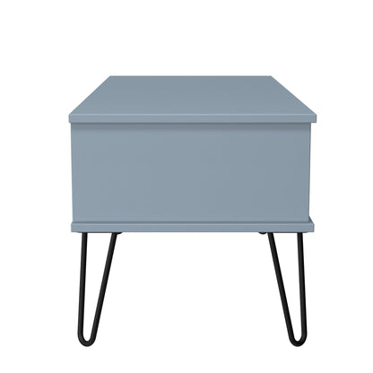 Harlequin Coffee Table Light Blue 1 Shelf 1 Drawer 92cm