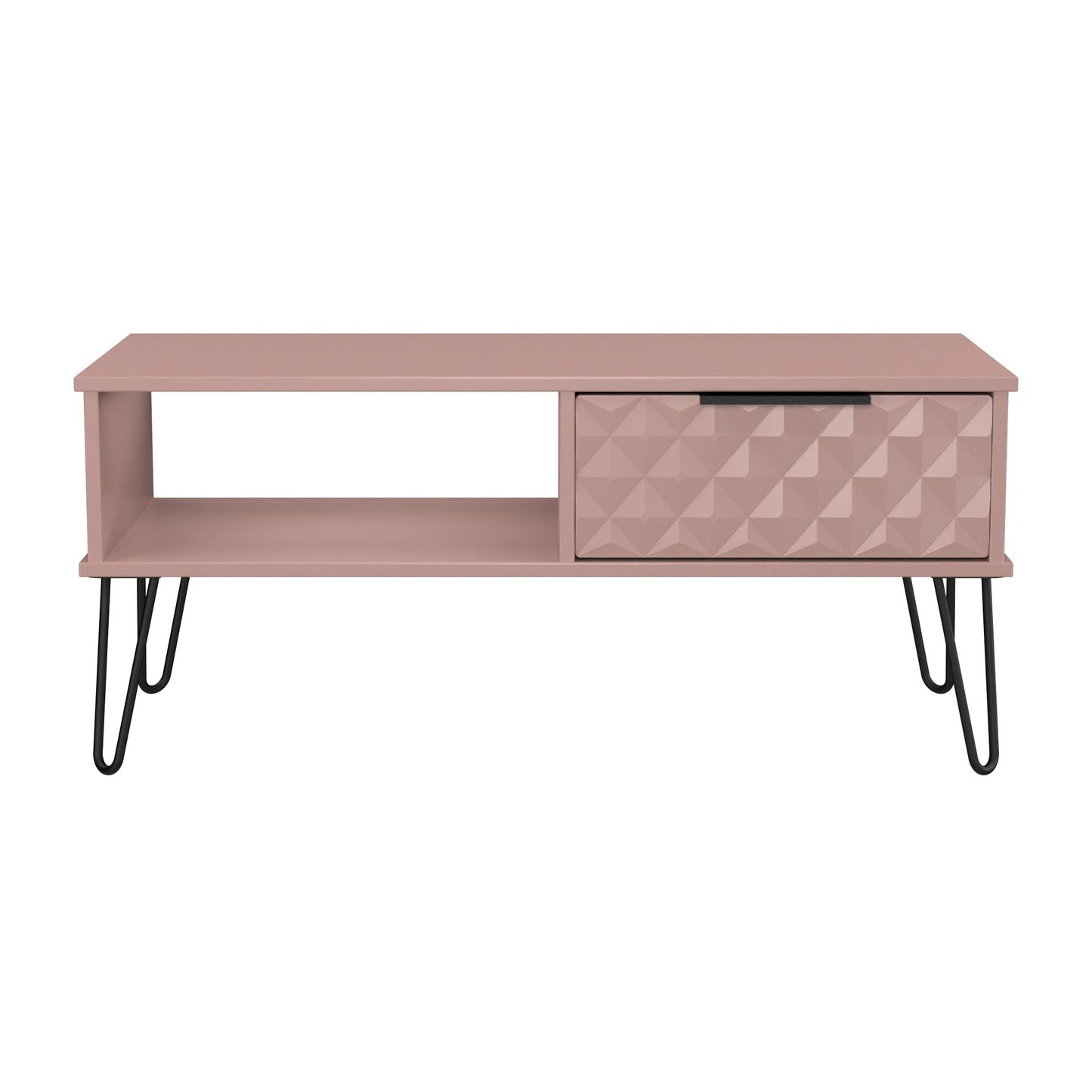 Harlequin Coffee Table Pink 1 Shelf 1 Drawer 92cm