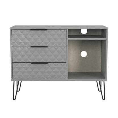 Harlequin TV Unit Grey 2 Shelves 3 Drawers 97cm