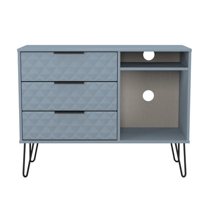 Harlequin TV Unit Light Blue 2 Shelves 3 Drawers 97cm