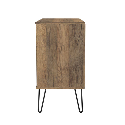 Harlequin TV Unit White & Oak 2 Shelves 3 Drawers 97cm