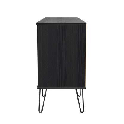 Harlequin Large Sideboard Black 2 Shelves 6 Drawers 152cm