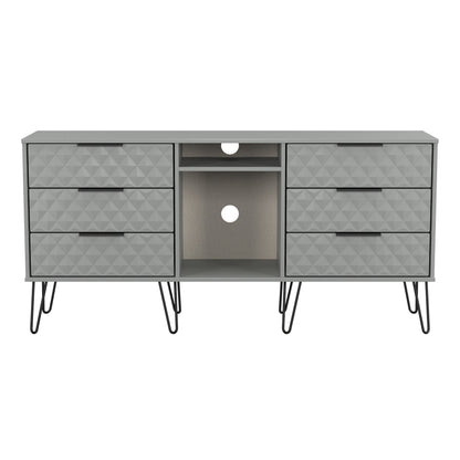 Harlequin Large Sideboard Grey 2 Shelves 6 Drawers 152cm