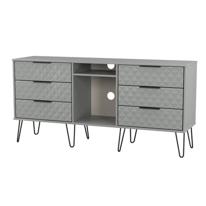 Harlequin Large Sideboard Grey 2 Shelves 6 Drawers 152cm