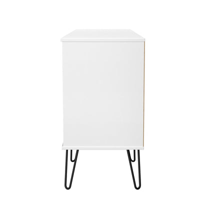 Harlequin Large Sideboard Teal & White 2 Shelves 6 Drawers 152cm