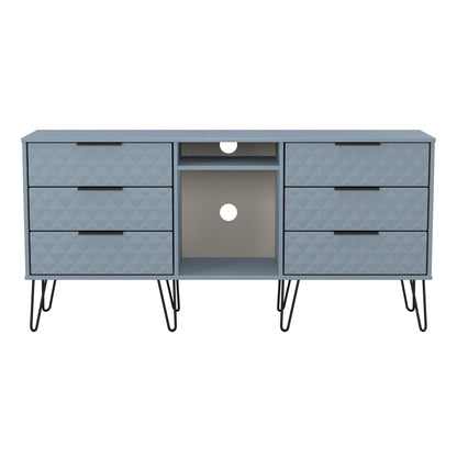 Harlequin Large Sideboard Light Blue 2 Shelves 6 Drawers 152cm