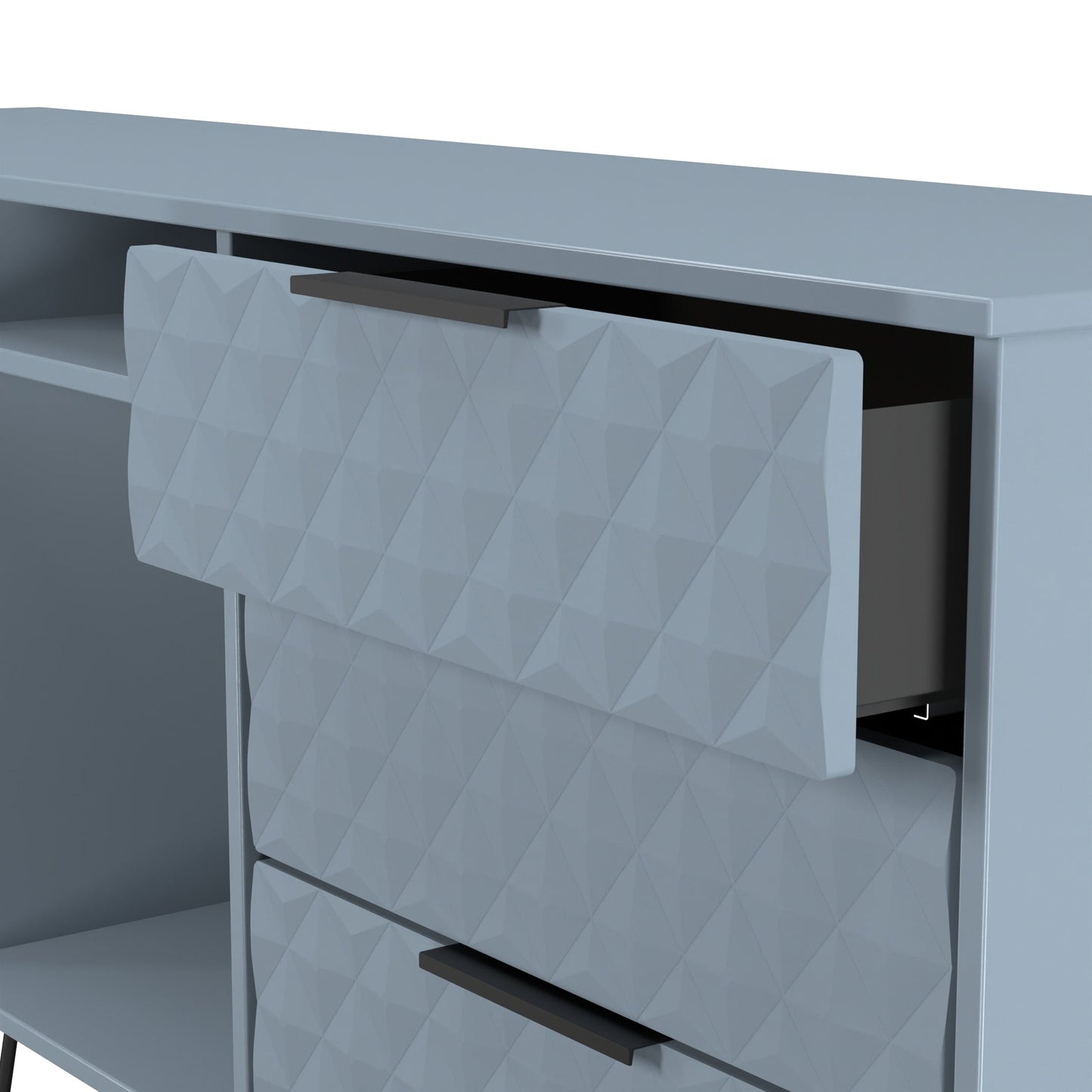 Harlequin Large Sideboard Light Blue 2 Shelves 6 Drawers 152cm