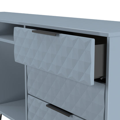 Harlequin Large Sideboard Light Blue 2 Shelves 6 Drawers 152cm