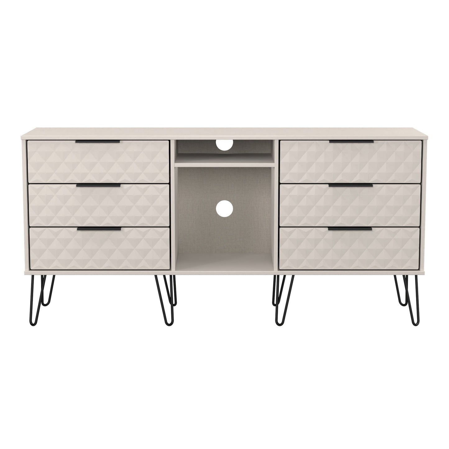 Harlequin Large Sideboard Off-White 2 Shelves 6 Drawers 152cm