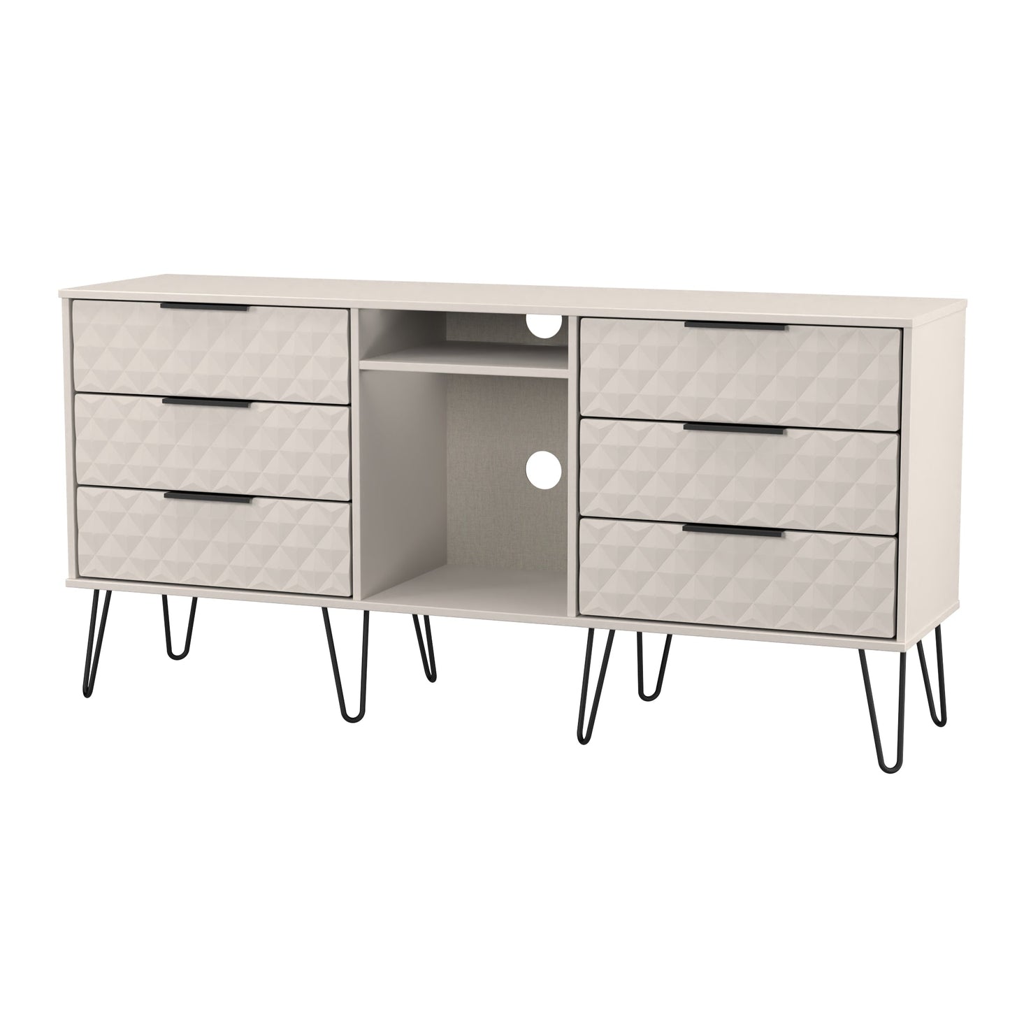 Harlequin Large Sideboard Off-White 2 Shelves 6 Drawers 152cm