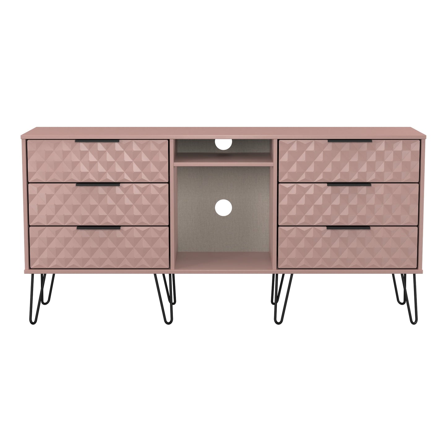 Harlequin Large Sideboard Pink 2 Shelves 6 Drawers 152cm
