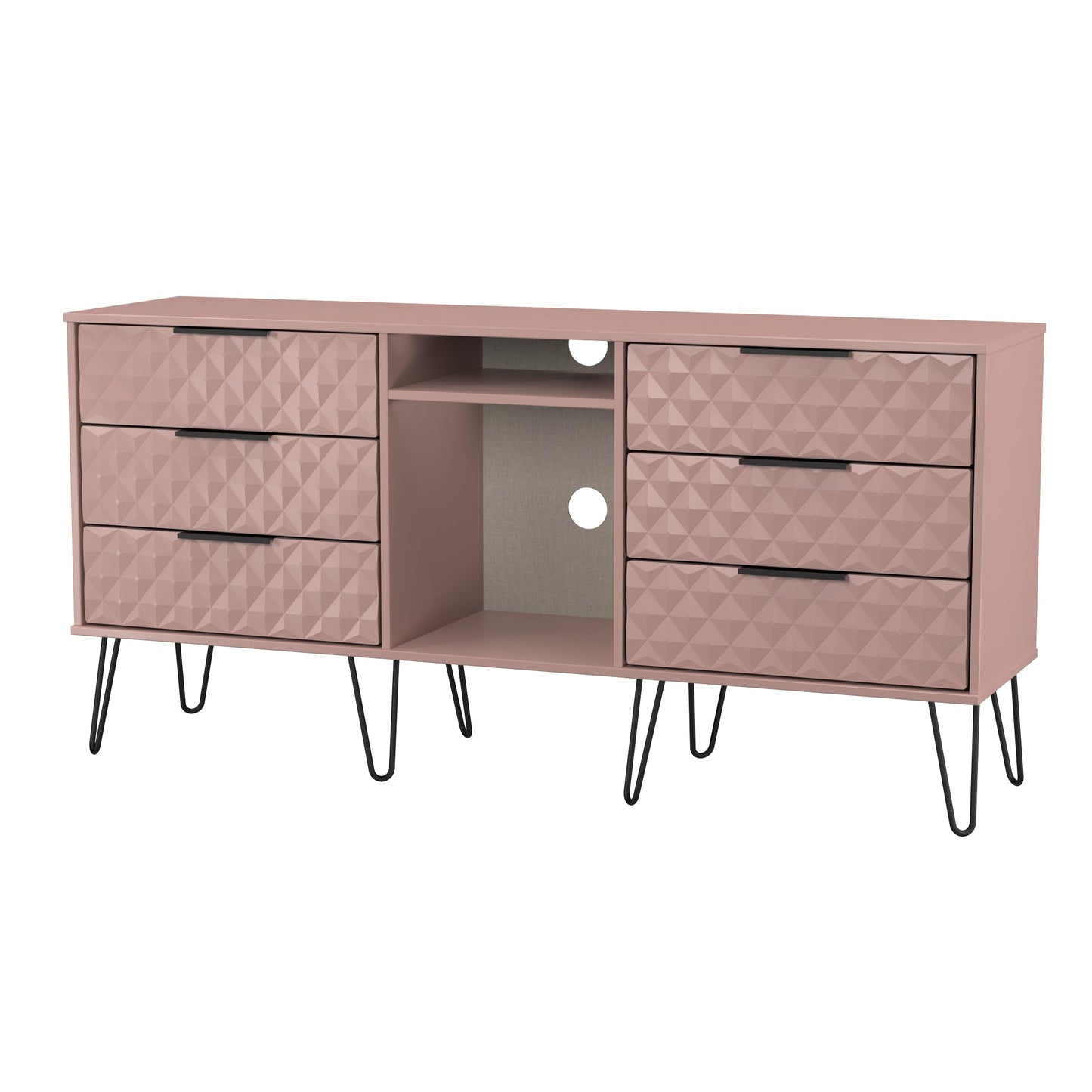 Harlequin Large Sideboard Pink 2 Shelves 6 Drawers 152cm