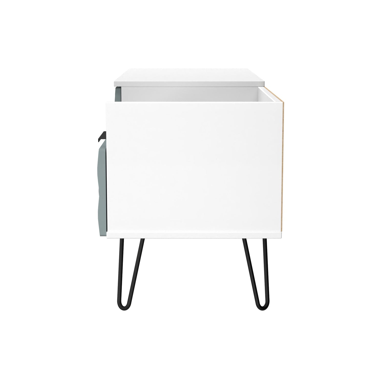 Harlequin TV Unit Teal & White 1 Shelf 2 Drawers 128cm