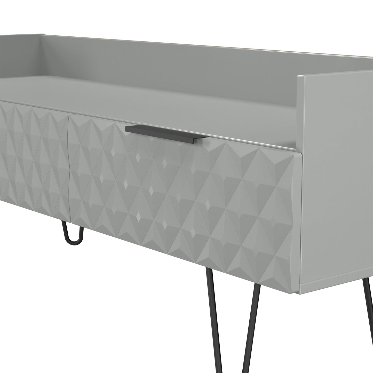 Harlequin TV Unit Grey 2 Drawers 128cm
