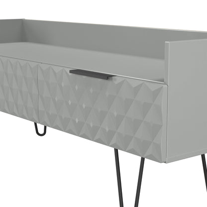 Harlequin TV Unit Grey 2 Drawers 128cm