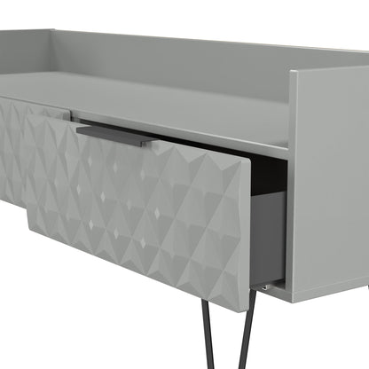 Harlequin TV Unit Grey 2 Drawers 128cm