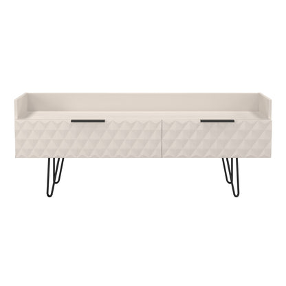 Harlequin TV Unit Off-White 2 Drawers 128cm