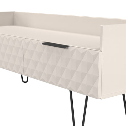 Harlequin TV Unit Off-White 2 Drawers 128cm