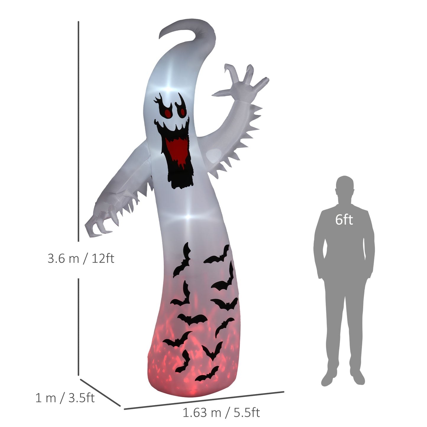 Ghost Inflatable Halloween Decoration - 360cm