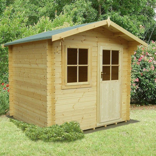 Shire Shire Herewood 9' 9" x 9' 9" Apex Log Cabin - Premium 44mm Cladding Tongue & Groove