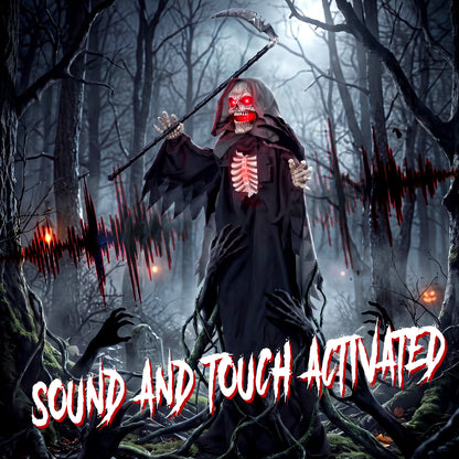 Animated Grim Reaper Halloween Decoration - 170cm