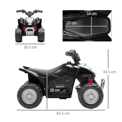 Honda Ride On Quad Bike With LED Light & Horn 1.5 To 3 Years Black by Aiyaplay