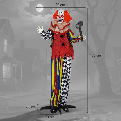 Animated Clown Halloween Decoration - 173cm