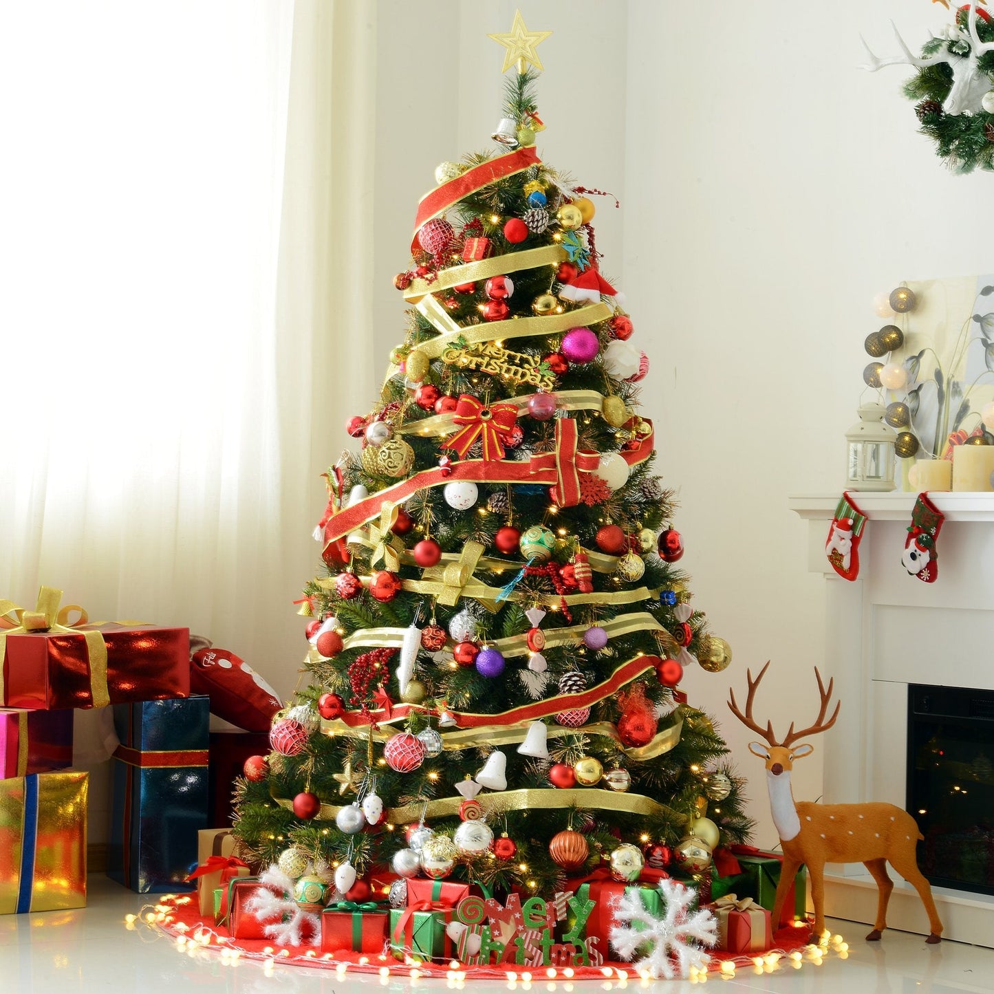 6 Foot Pre-Lit Artificial Christmas Tree Primary Image