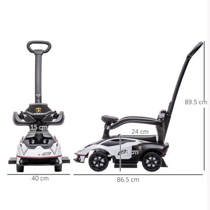 2 in 1 Baby Essenza SCV12 Ride On Car With Parenr Handle 1 To 3 Years White by Aiyaplay