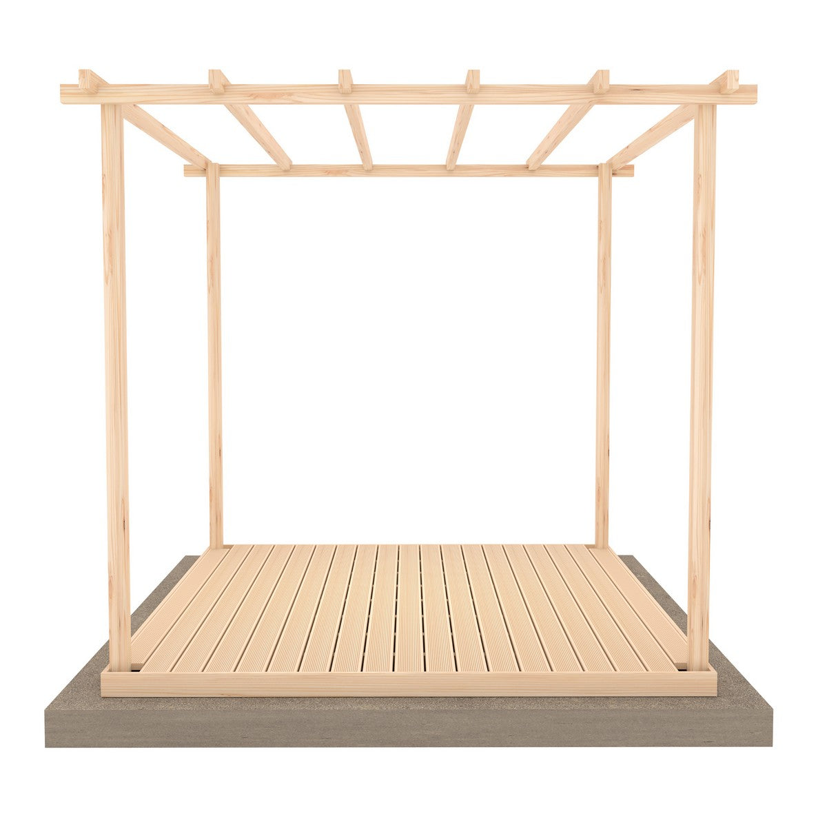 Ivy Garden Pergola with Decking by Shire Slatted