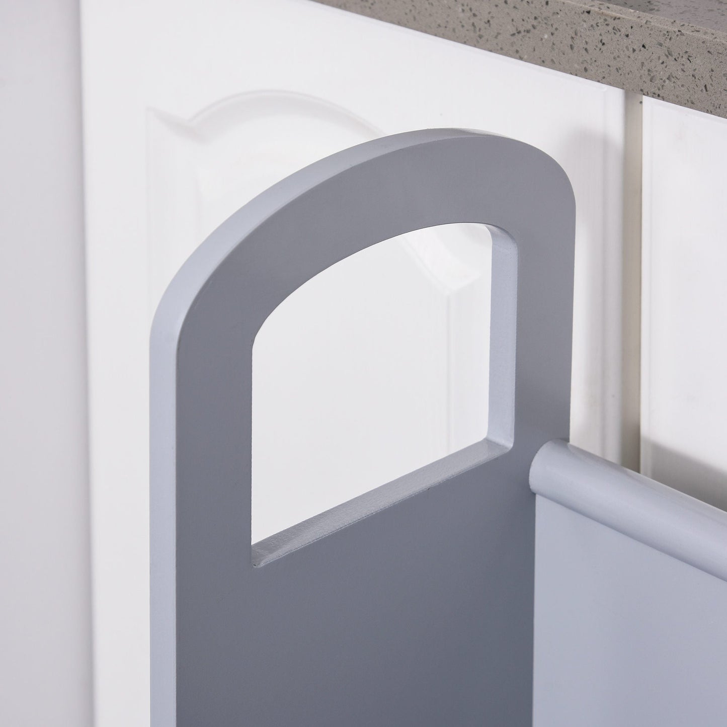 Kids Wooden Step Stool Kitchen Helper w/ Non-Slip Panels Handles Child Toddler Home Help 3 - 8 Yrs Grey