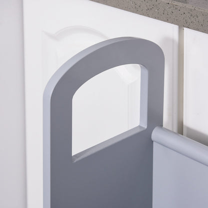 Kids Wooden Step Stool Kitchen Helper w/ Non-Slip Panels Handles Child Toddler Home Help 3 - 8 Yrs Grey