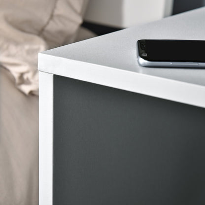 Modern Side Table Three Layer Bedside Table Nightstand with 2 Storage Shelves