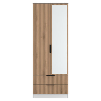 Java Tall Mirror Wardrobe Not Applicable 2 Doors 2 Drawers 196cm